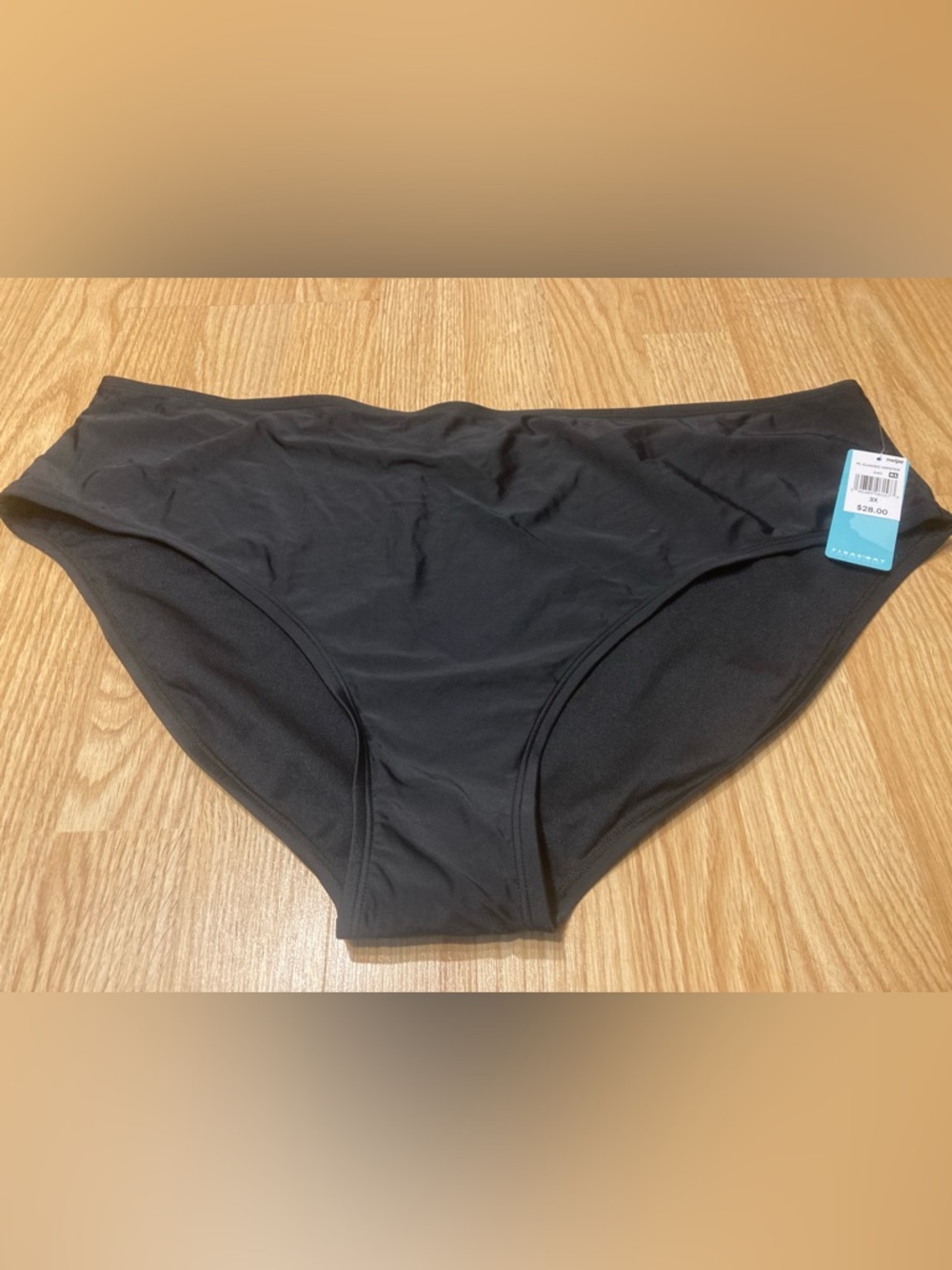 NWT Tidal Bay Women's 3XL Black Swim Bottom moderate hipster